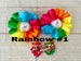 Melon Themed Bow and Ruffle Socks, Melon Birthday Bow, Rainbow Bow, Ribbon Trim Socks, Melon themed Socks 