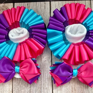 Pink and Purple Tutu Socks and Bow Set, Ribbon Trim Socks, Baby Tutu Socks, Girls Ruffle Socks