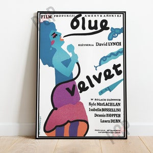 Blue Velvet Polish Movie Poster High Quality Reproduction, Various Sizes