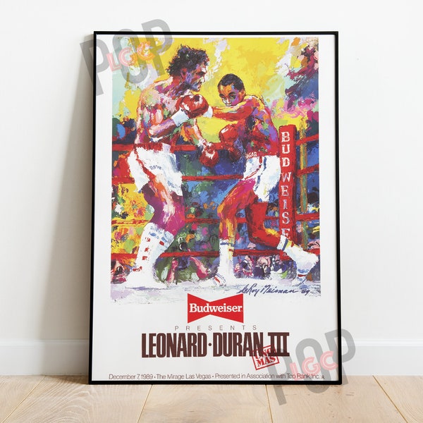 Leonard vs Duran III Vintage Boxing Poster High Quality Unframed Poster, Boxing Gift