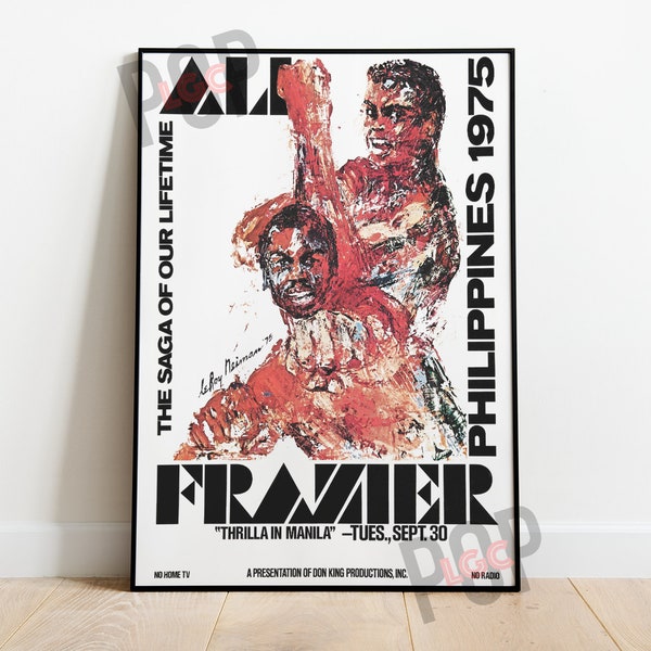 Ali vs Frazier III Thrilla in Manilla versie 1 Vintage boksen poster hoge kwaliteit ingelijste poster, boksen print