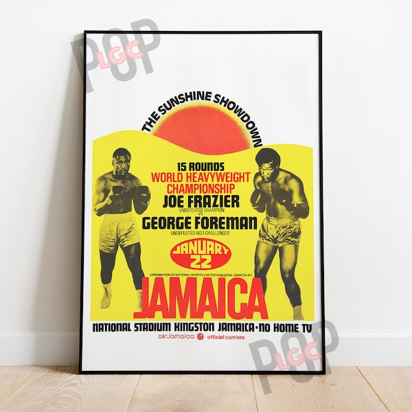 Foreman vs Frazier I Vintage Boxing Poster High Quality Unframed Poster, Vintage Boxing Print