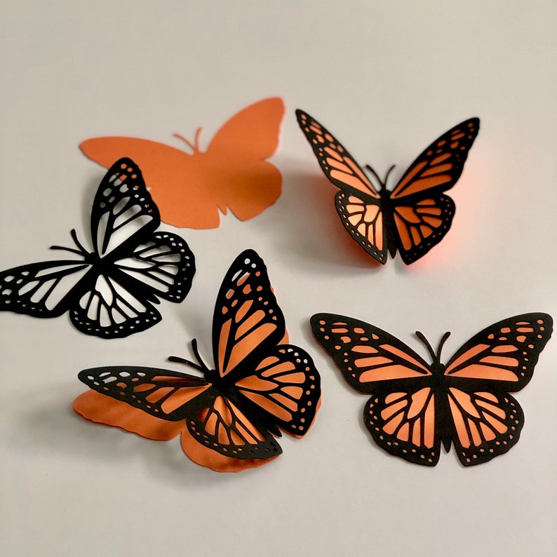 Monarch Butterfly 3D DIE-CUTS Set of 10 Cardstock | Etsy