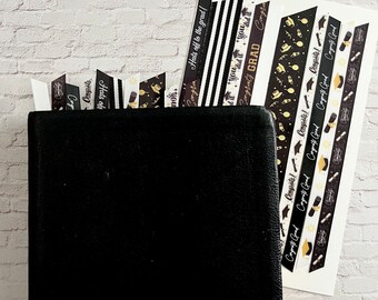 Bible Ribbons - Graduation Black & White - Bible bookmarks - Assorted Set of 10