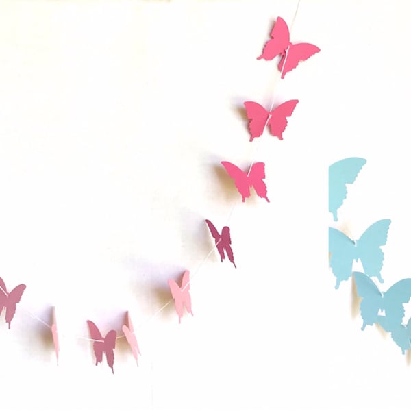 DIY Whimsy Butterfly Garland Kit • Butterfly Mobile • Party Decor • Room Decor • Paper Crafts