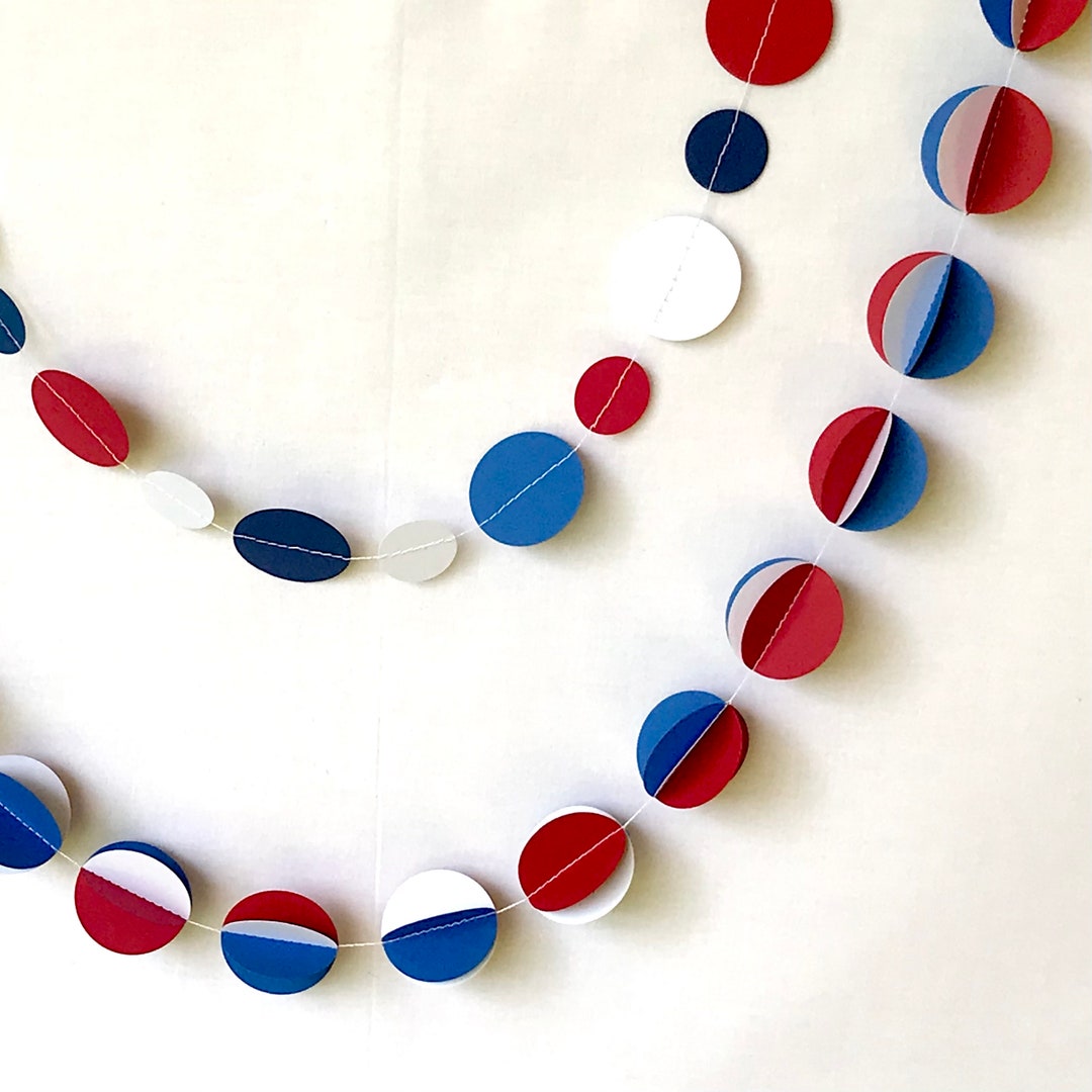 Patriotic Garland 3D Paper Ball Garland Diamond Garland Party Decoration Room Decor Etsy