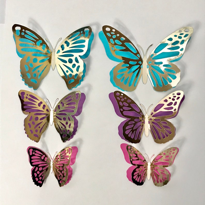 Butterfly DIECUTS 3D Set of 10 Butterflies Cardstock Etsy