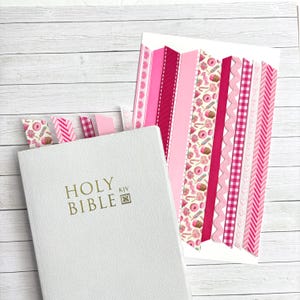 Bible Ribbons - Pinks - Bible bookmarks - Assorted Set of 10