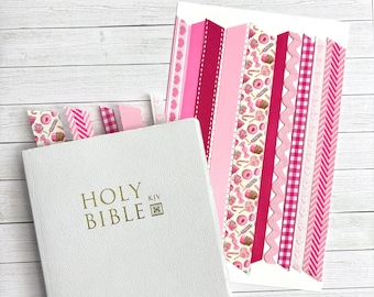 Bible Ribbons - Pinks - Bible bookmarks - Assorted Set of 10