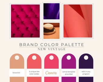 Brand Color Palette, Website Colors, Social Branding, Hex Codes, Vintage Palette, Branding Board, Color Scheme, New Vintage