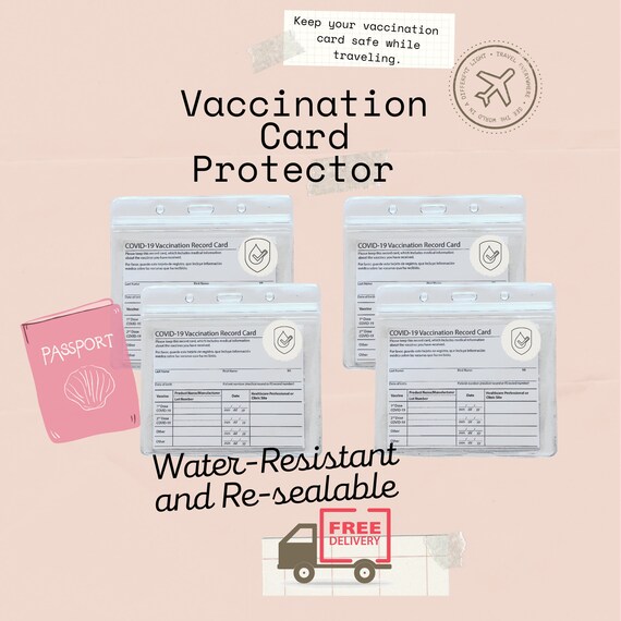 Vaccination Card Holder Protector Sleeve Re-sealable and Water