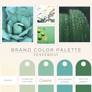 Brand Color Palette, Website Colors, Social Branding, Hex Codes, Green Color Palette, Branding Board, Color Scheme, &quot;Yesterday&quot;