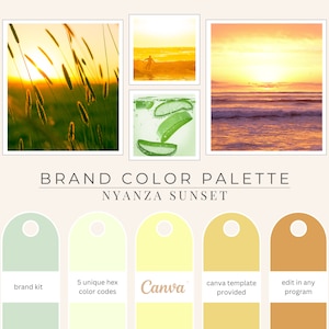 Brand Color Palette, Website Colors, Social Branding, Hex Codes, Green Color Palette, Branding Board, Color Scheme, &quot;Nyanza Sunset&quot;