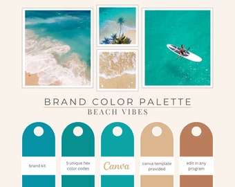 Brand Color Palette, Hex Codes, Sea Palette, Branding Board, Color Scheme, ocean blue, ocean theme, Vibes