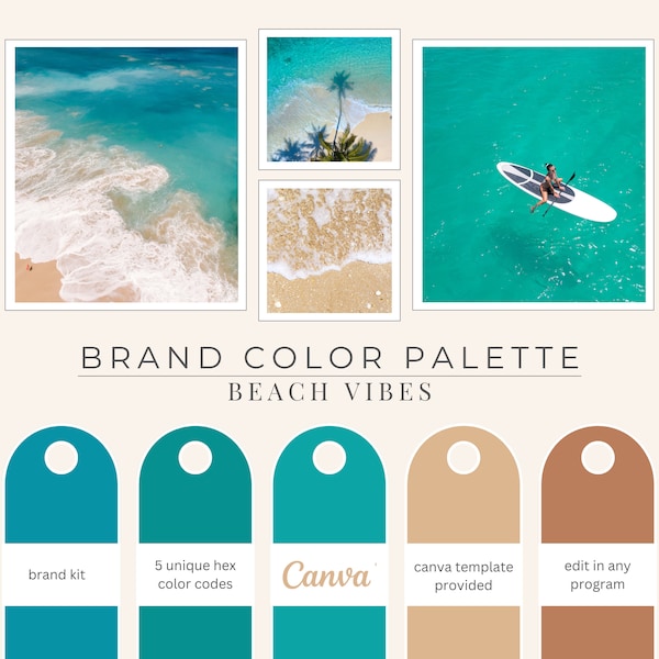 Brand Color Palette, Hex Codes, Sea Palette, Branding Board, Color Scheme, ocean blue, ocean theme, Vibes
