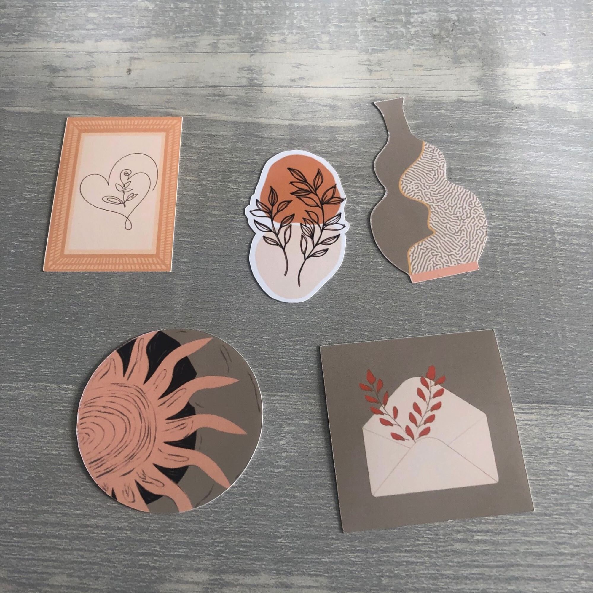 neutral aesthetic bohemian sticker set etsy