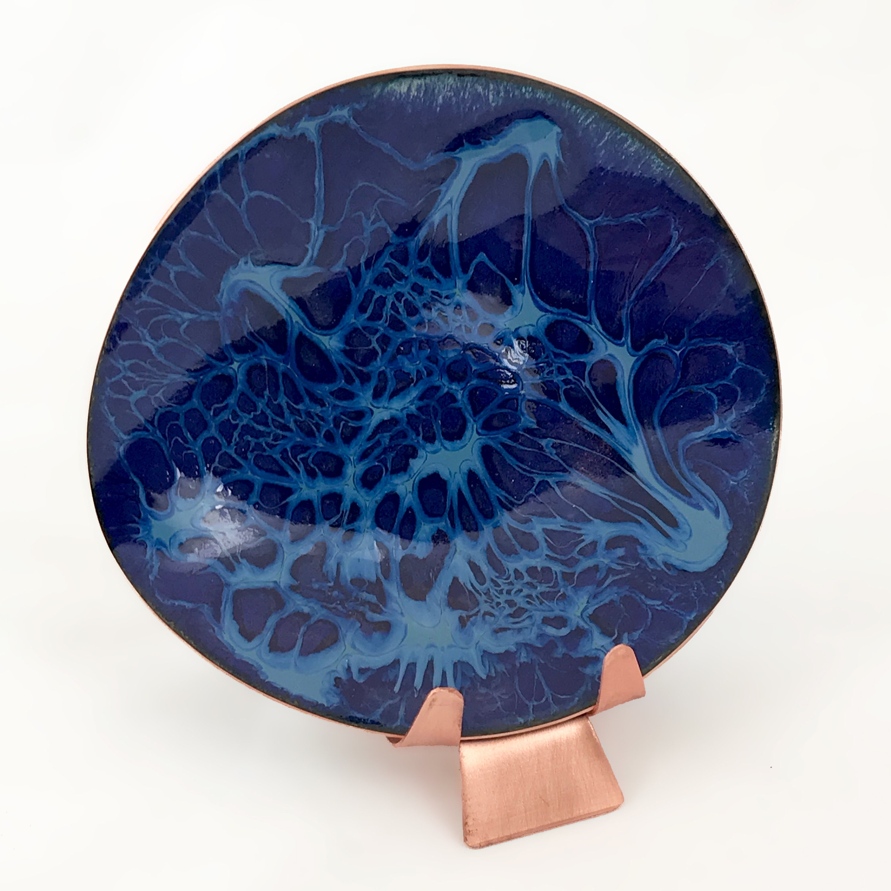 Blue on Blue Medium Handmade Enamel Spoon Rest Copper and Etsy