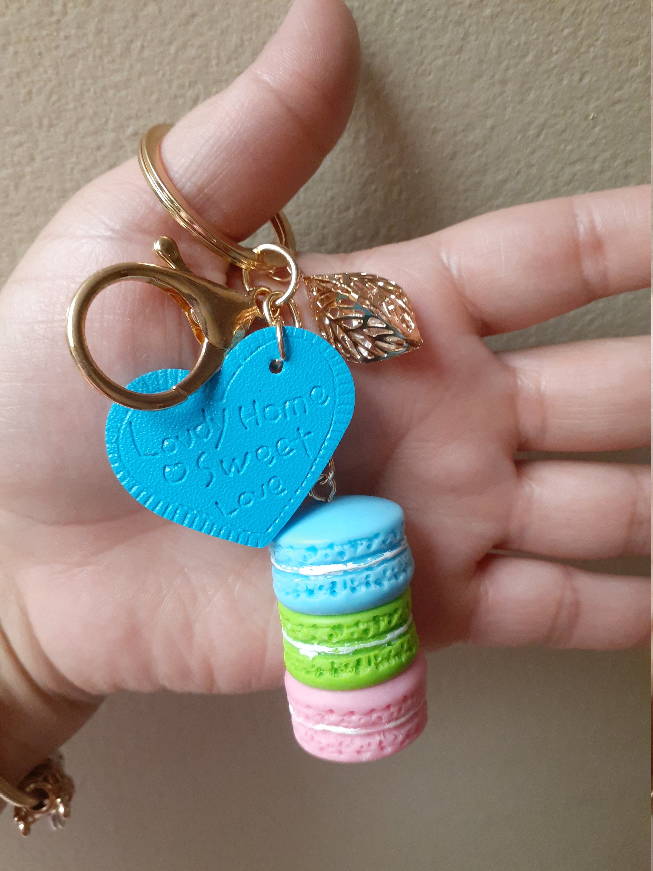 Macaron Cake Keychain Etsy