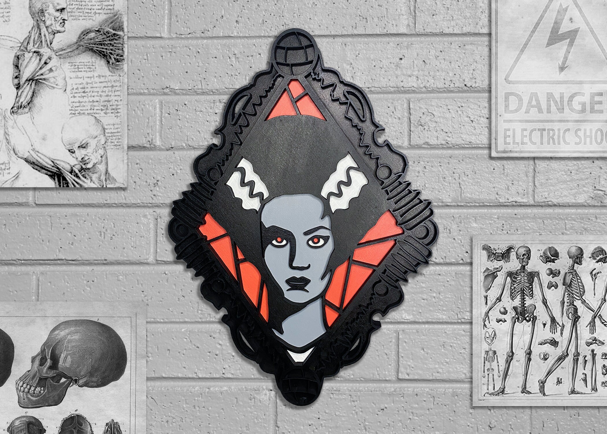 Bride of Frankenstein Universal Monsters Wall Art Horror Decor Etsy