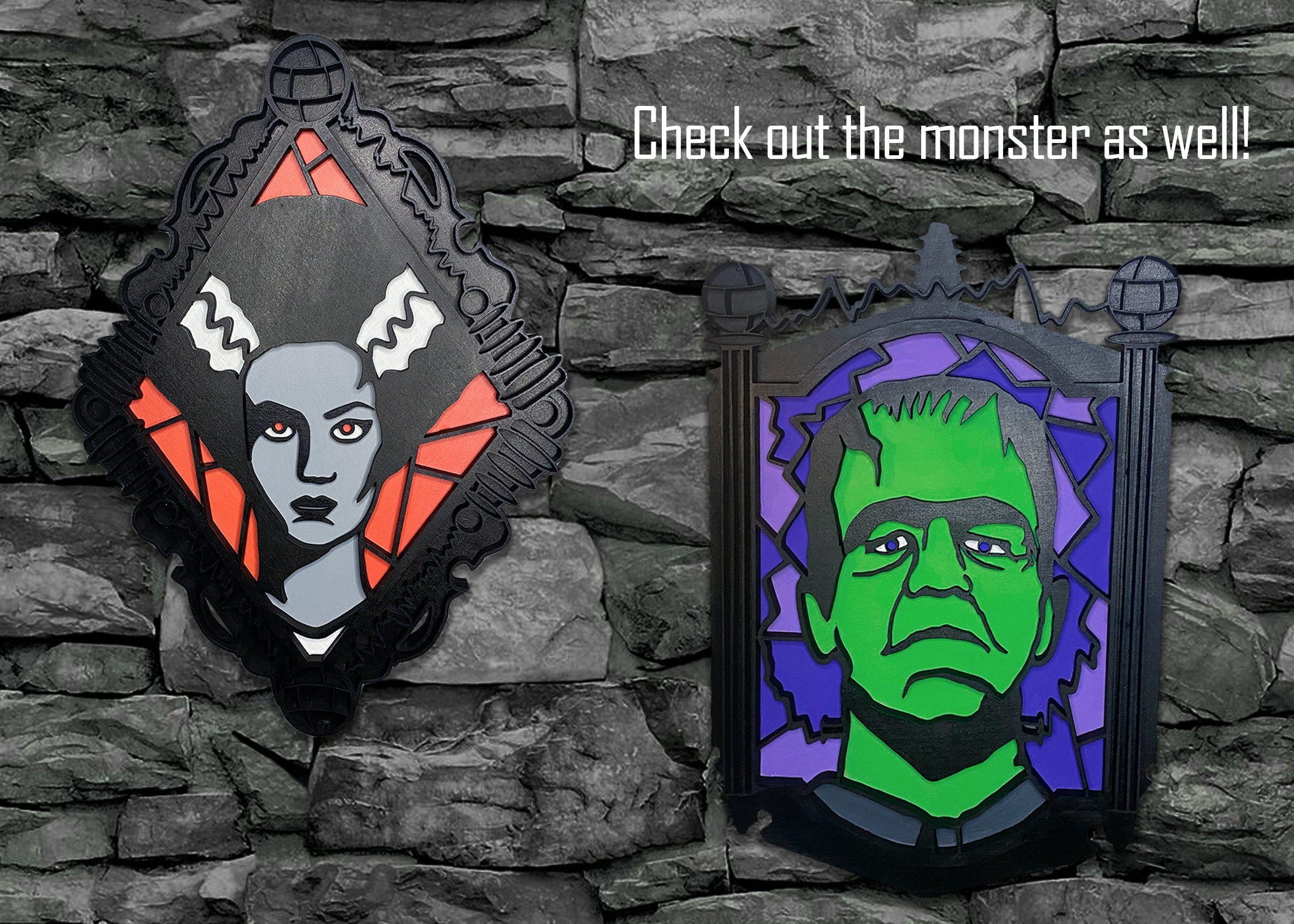 Bride of Frankenstein Universal Monsters Wall Art Horror Decor Etsy