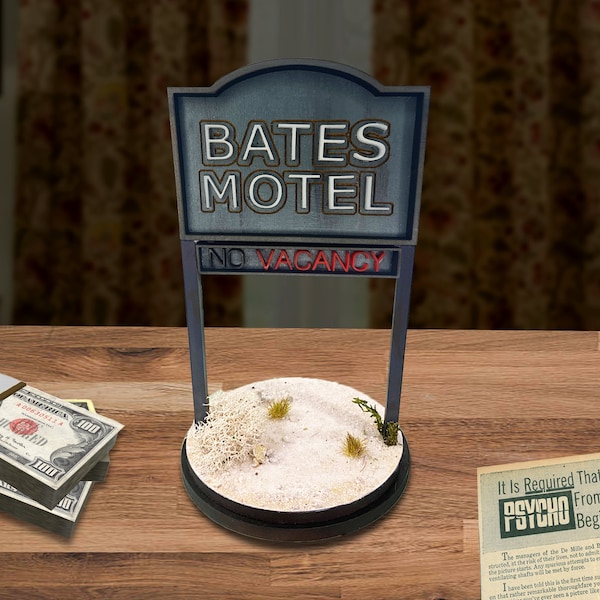 Bates Motel Psycho Sign Miniature Decor