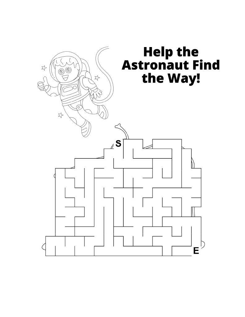 Astronaut Writing Tracing and Solving Mazes Printables | Etsy