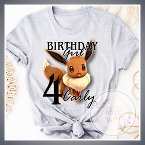 Custom verjaardagsshirt • custom Eeveelution • Japanse anime • Japans stripfiguur