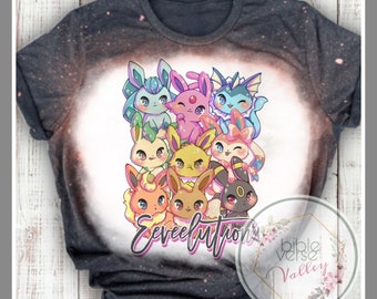 Official Merchandise Pokemon Eevee Evolutions Girls T-Shirt Anime Tee Birthday Gift Idea for Girls 