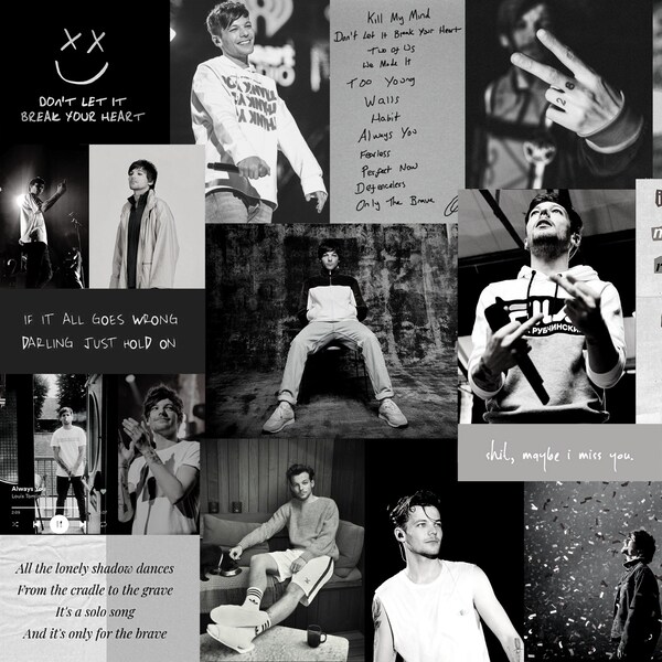 Louis Tomlinson Aesthetic Wallpaper Collages | Black and White