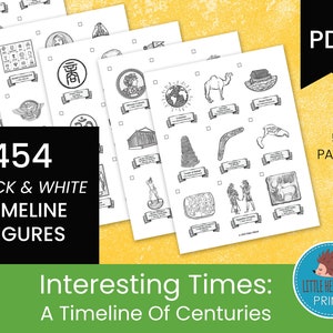 A Timeline of Centuries: Interesting Times || Timeline Figures || Black and White Version