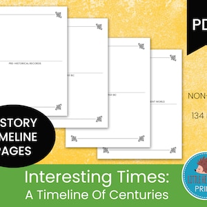 A Timeline of Centuries: Interesting Times || Timeline Pages and Black & White Cover