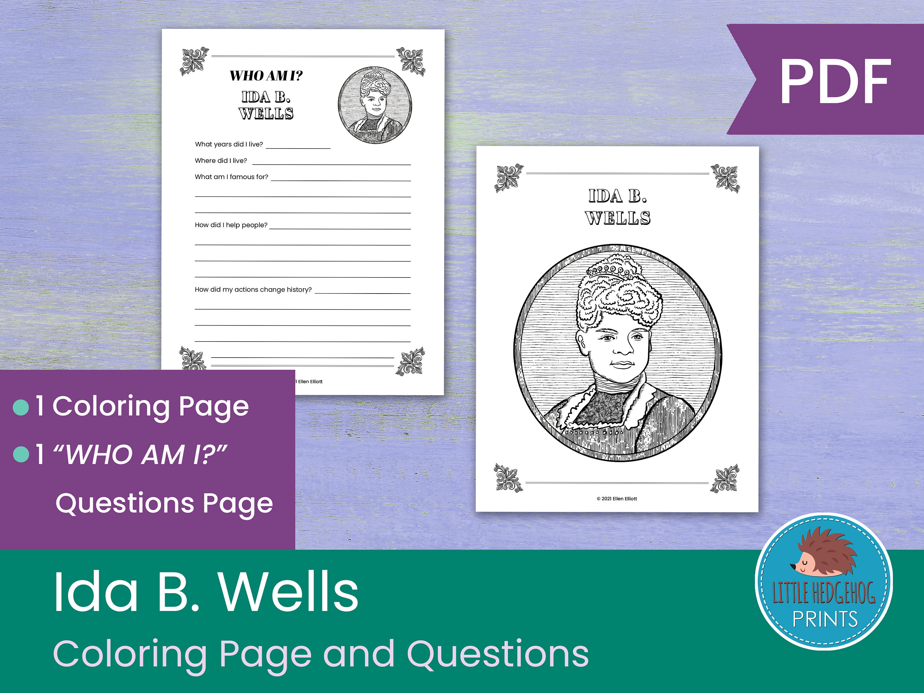 Ida B. Wells Coloring Page and Worksheets - Etsy Israel