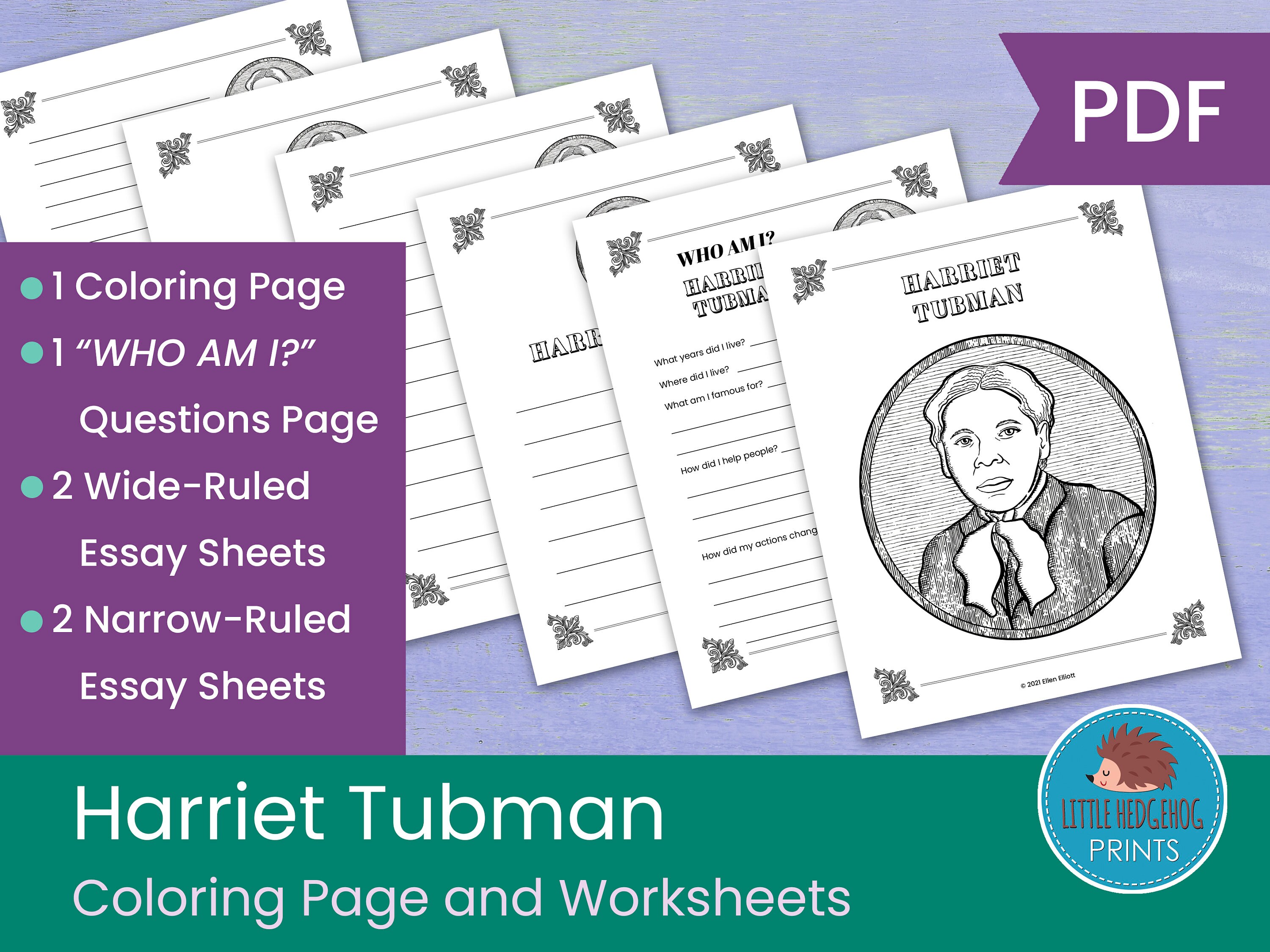 Harriet Tubman Coloring Page and Worksheets - Etsy