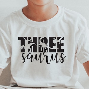 Three A Saurus Shirt, Birthday Dinosaur Dino Shirt, Dinosaur Party, Gift Idea for 3 Year Old , 3rd Birthday Present, Three Year Birthday