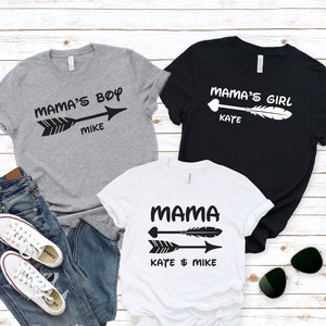 Mama&#39;s Boy Shirt, Mama&#39;s Girl Shirt, Custom Mothers Day Shirt, Mom and Kids Shirt, Mama Boy Girl Matching Shirt, Mama and Girl Shirt