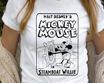 Disney Mickey Mouse Steamboat Willie Shirt, Disney Mickey Mouse T-Shirt, Vintage Mickey Shirt, Disney Retro Shirt, Walt Disney 1928 Tee