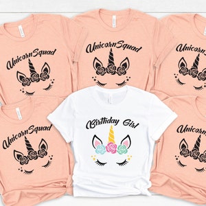 Unicorn Birthday Shirt, Unicorn Squad Shirts, Birthday Party Shirts, Birthday Girl Tee, Birthday Party T-Shirts, Unicorn Party Shirt