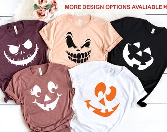 Halloween Pumpkin Face Shirt, Halloween Shirt, Halloween Party Family T Shirt, Family Halloween Party Shirts, Pumpkin Shirt