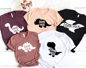 Personalized Saurus Tee, Kids Custom Dinosaur Shirt, Triceratops Shirt, Boys Birthday Party Dinosaur, Cute Dinosaur Shirt, Name Dinosaur Tee