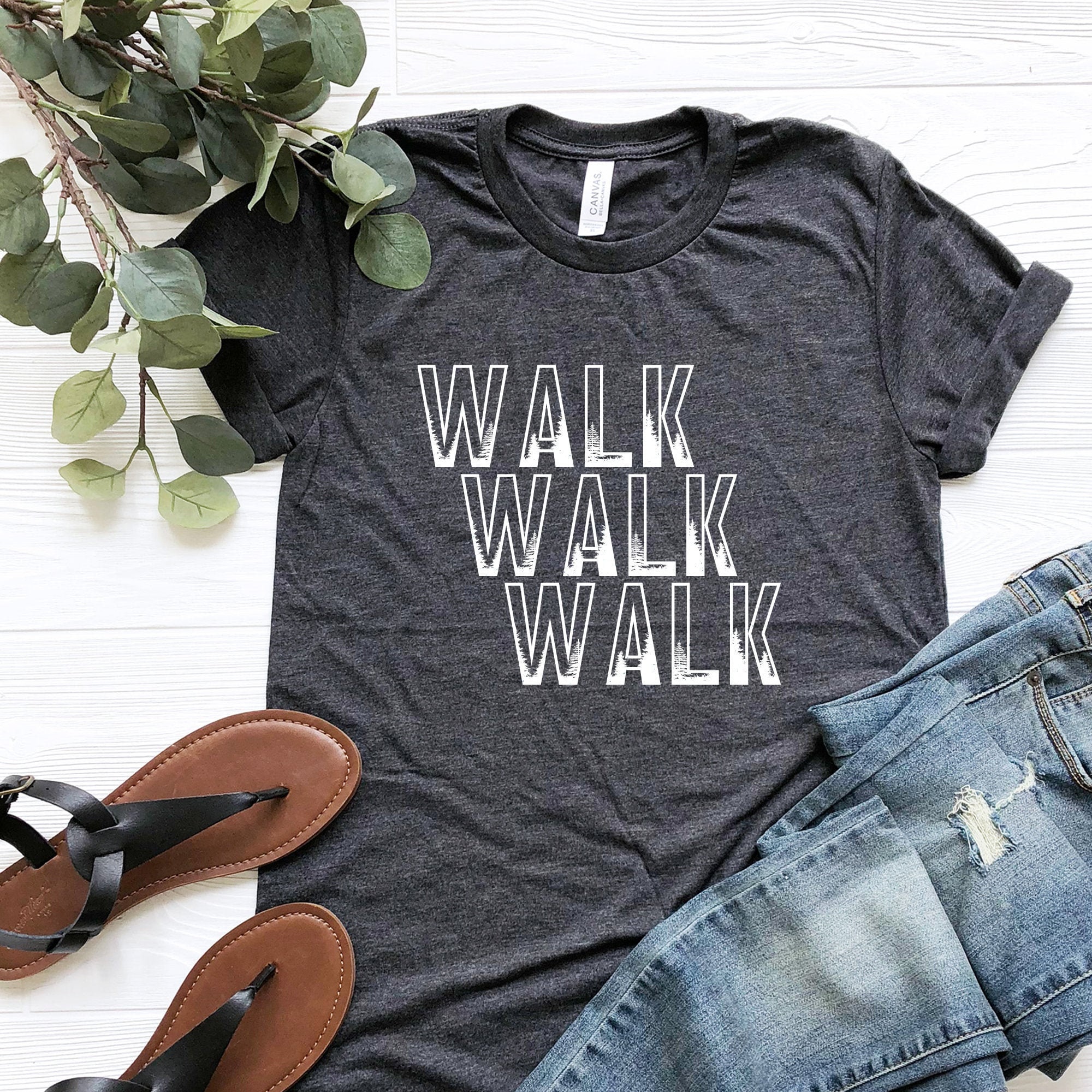 Walking Shirt Walk More Worry Less Shirt Hike Shirt Run - Etsy