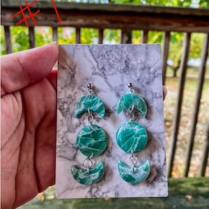 Triple Moon *HANDMADE* Dangly Earrings