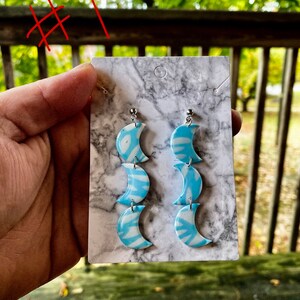 Dangly *HANDMADE* Crescent Moon Earrings