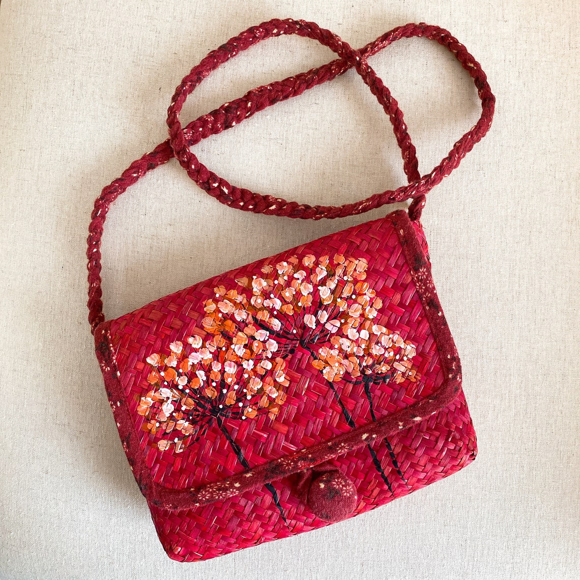 Handwoven Small Purse Straw Crossbody Bag Rattan Straw Bag Etsy