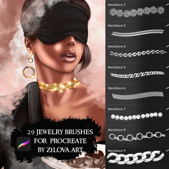 29 Jewelry brushes for Procreate by Zilova.art Etsy