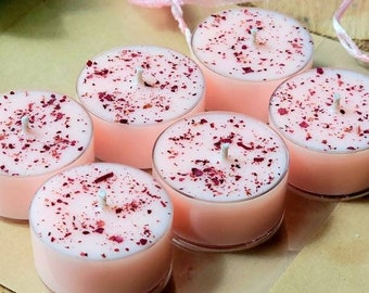 Cherry Blossom Tea Light Candles : Set of 6 Soy Tea Lights