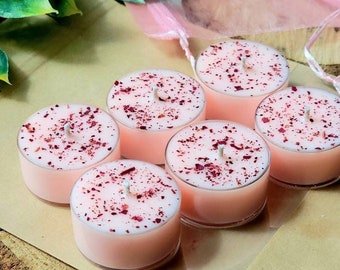 Japanese Cherry Blossom Tealight Candles |Set of 6 | Spring Decor | Soy Candles | Spring Candles | Handmade Scented Tealights