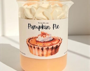 Pumpkin Pie Candle: Handmade Soy Candle in a Glass Beaker, Pumpkin Candle, Dessert Candle, Fall Scented Candle, Fall Pie Candle
