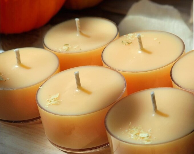 Pumpkin Caramel Tealight Candles | Fall Home Decor | Soy Wax Tealights | Fall Candles | Scented Candle Set | Set of 6