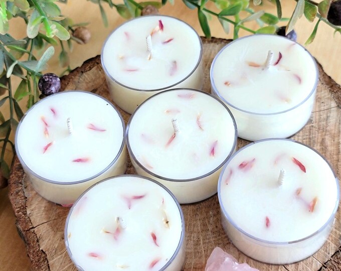 Peony and Prosecco Soy Tealight Candles | Floral and Sweet Scented Tealights for Home, Gifts, Self Care, Cozy Decor, and Wedding Favors