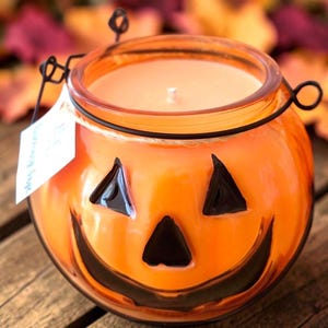 Pumpkin Candle | Jack O Lantern 12oz Soy Candle | Halloween Candle Decor | Pumpkin Gifts | Pumpkin Decor